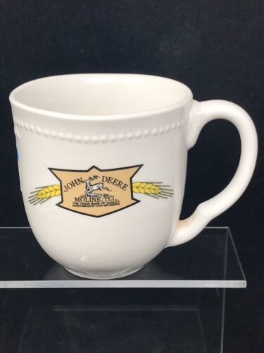 Primary image for John Deere Moline Illinois Ceramic White Coffee Mug Cup Tractor Farm