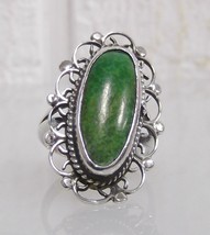 .925 Sterling Silver &amp; Carico Turquoise Ladies Ring Size 5 Eagle Taxco G... - $69.99
