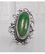 .925 Sterling Silver &amp; Carico Turquoise Ladies Ring Size 5 Eagle Taxco G... - $1,330.29 MXN