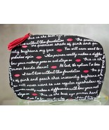 Laura Geller Cosmetic bag Black with white script and signature red lips... - $291.57 MXN