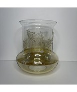 Vintage 70&#39;s Hurricane Lamp Large Shade Globe White Floral Iridescent Gl... - $882.02 MXN