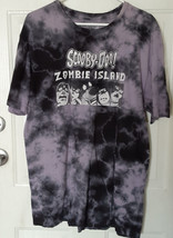 Scooby Doo Zombie Island T Shirt Adult Large Purple and Black Tie Dye - $11.88