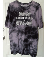 Scooby Doo Zombie Island T Shirt Adult Large Purple and Black Tie Dye - £9.34 GBP