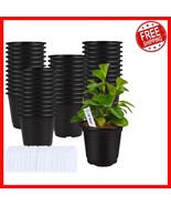 75 Pcs 0.5 Gallon Black Nursery Pots with 100 Labels - Perfect for Seed ... - $37.17 CAD