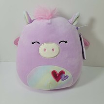 Valentine Day Rei Pegasus Squishmallow  Plush Toy 8” 2022 Hearts Wings Purple - £14.70 GBP