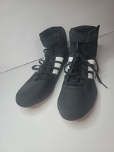 New Men&#39;s Adidas AQ3325 Hvc Wrestling BLACK/WHITE Shoes Sneakers Sz 12 - £34.51 GBP