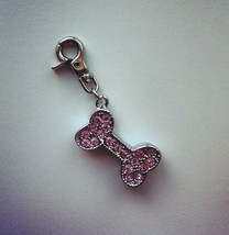 New Pink Double-Sided Crystal Rhinestone Fashion Dog Pet Charm Pendant Jewelry - £7.74 GBP