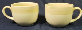 2 Pier 1 Crackle Collection Stoneware Mugs Wide Mouth Coffee Cup Soup Hot Cocoa - $18.61