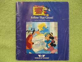 TALKING MICKEY MOUSE BOOK Follow That Ghost VINTAGE 1986 Worlds of Wonde... - $10.99