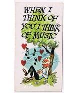 Vintage Sarcastic Valentine Card T.C.G. 1950s Think Of You Think Of Music - $2.96