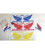 Honda Motorcycle Wings Blue Yellow Red Retro Vintage Vinyl Sticker Tank ... - $9.64 CAD