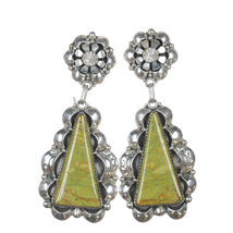 Large Vintage Gaspeite Native American sterling earrings - $346.50