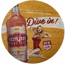 Craft Beer Coaster Deep Eddy Vodka Ruby Red Grapefruit Pinup Bathing Beauty Girl - £4.64 GBP