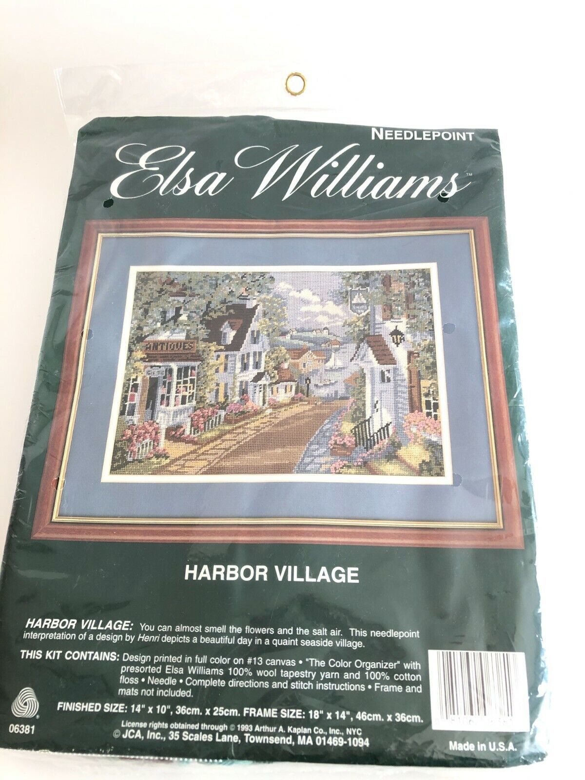JCA Elsa Williams Harbor Village Needlepoint Kit 14"x10" 1993 Arthur Kaplan Vtg - £38.87 GBP