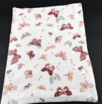 Rachel Zoe Baby Blanket Butterfly Reversible Pink Gray White - £16.43 GBP