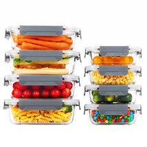 8 Pack Glass Food Storage Containers With Lids, Meal Prep Containers, Airtight L - £49.94 GBP