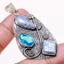 Blue Kyanite London Blue Topaz Gemstone Handmade Pendant Jewelry 2.60" SA 769 - £4.76 GBP