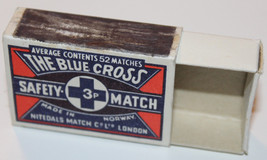Blue Cross Norway Safety Matchbook Cover Empty Box Nitedals Matches Co L... - £12.04 GBP