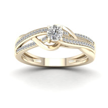 10K Yellow Gold 1/4ct TDW Diamond Split Shank Ring - £295.75 GBP