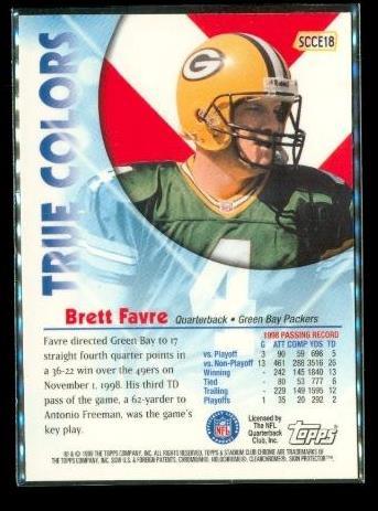 1999 Topps Stadium Club Chrome SCCE18 Brett Favre True Colors Football Card Item image 2
