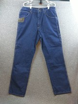 Wrangler Riggs Jeans Mens 36x34 Blue Denim Carpenter Workwear Pants Relaxed - £23.35 GBP