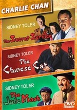 3movie B&amp;W DVD Charlie Chan In the Secret Service/The Chinese Cat/The Jade Mask - $29.65