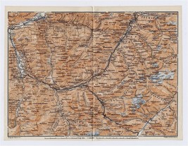 1911 Original Antique Map Of Graubuenden Chur Davos Arosa Alps Switzerland - £16.77 GBP