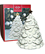 Lenox American by Design Christmas Holiday Tree Cookie Jar 24K Gold Trim... - £51.10 GBP