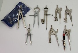 8 VTG Drawing Compass Drafting Caliper Lot Fulton Alvin Omega USA Germany Japan - £23.06 GBP