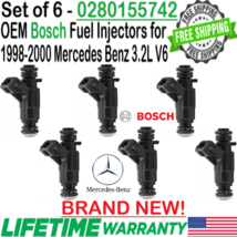 NEW OEM Bosch 6Pcs Fuel Injectors for 1998, 99, 2000 Mercedes Benz C280 ... - $216.31