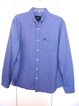 AMERICAN EAGLE OUTFITTERS CLASSIC FIT MEN&#39;S LS BLUE BUTTON SHIRT-L-BAREL... - £8.99 GBP