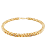 22ct Gold Bracelet Franco Diamond Cut High Polished Lightweight 8.5 Inches - $61,318.62 MXN