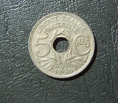 France French coin 5 Centimes 1936 Liberte Egalite Franternite - $8.05