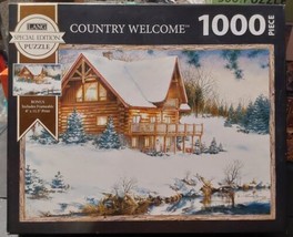 Lang Special Edition 1000pc Jigsaw Puzzle Country Welcome Winter Cabin 2020 - £29.59 GBP