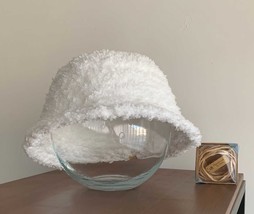 White Tedi soft and comfortable Bucket Hat, oversize unisex  crochet bas... - £78.45 GBP