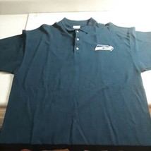 Seattle Seahawks NFL Team Apparel Size XL Navy Blue Coaches Polo Golf Shirt - $15.34