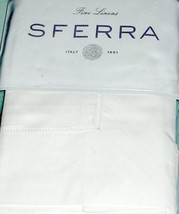 Sferra ANALISA White King Sham Long Staple Cotton Percale Made in Italy New - £46.34 GBP