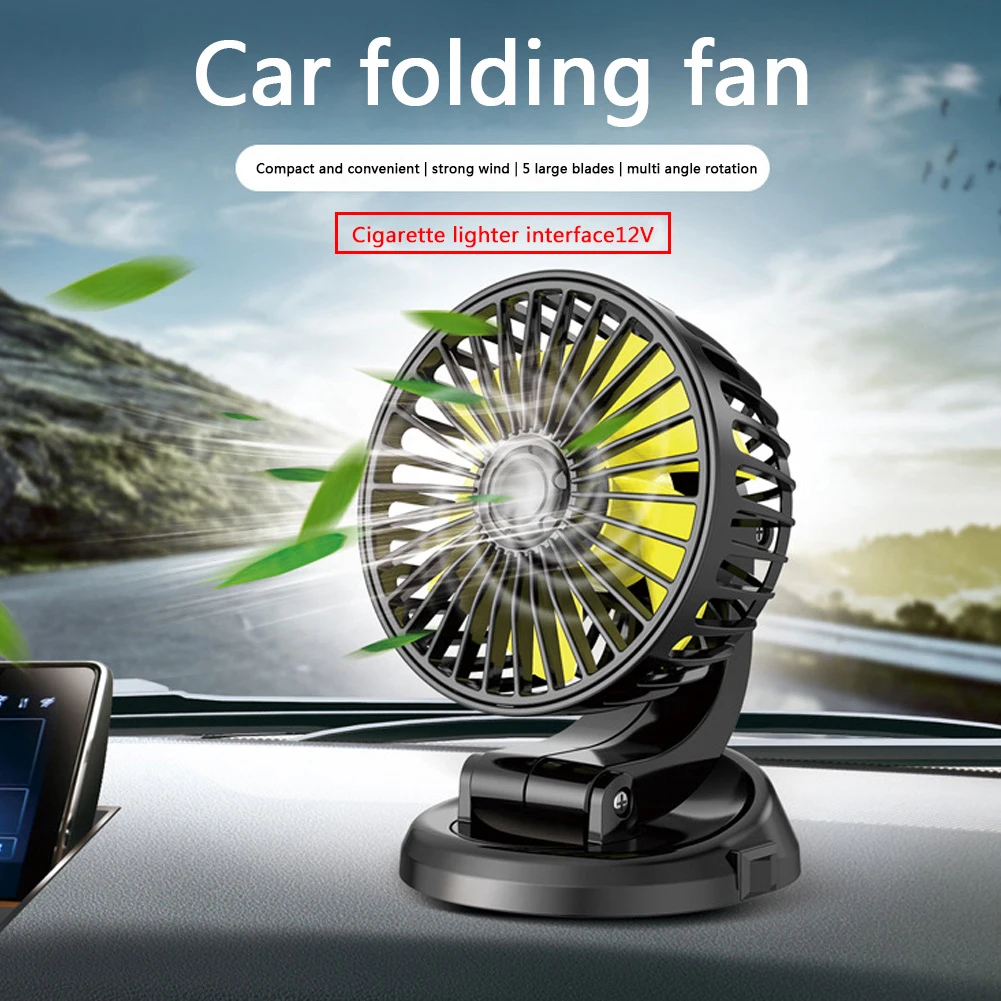Mini Vehicle Cooling Fan 5/12/24V Air Circulation Fan 2 Speed Adjustable Auto - £14.55 GBP+