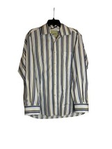 Men’s Tommy Bahama Blue And Yellow Striped Long Sleeve Dress Shirt Size Large - £14.38 GBP