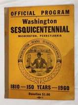 VINTAGE 1960 Washington PA Sesquicentenntenial Book - £15.81 GBP