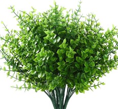 Greenrain Artificial Flowers Outdoor Fake Flowers For, 8 Bundles, 1#Green - £23.81 GBP