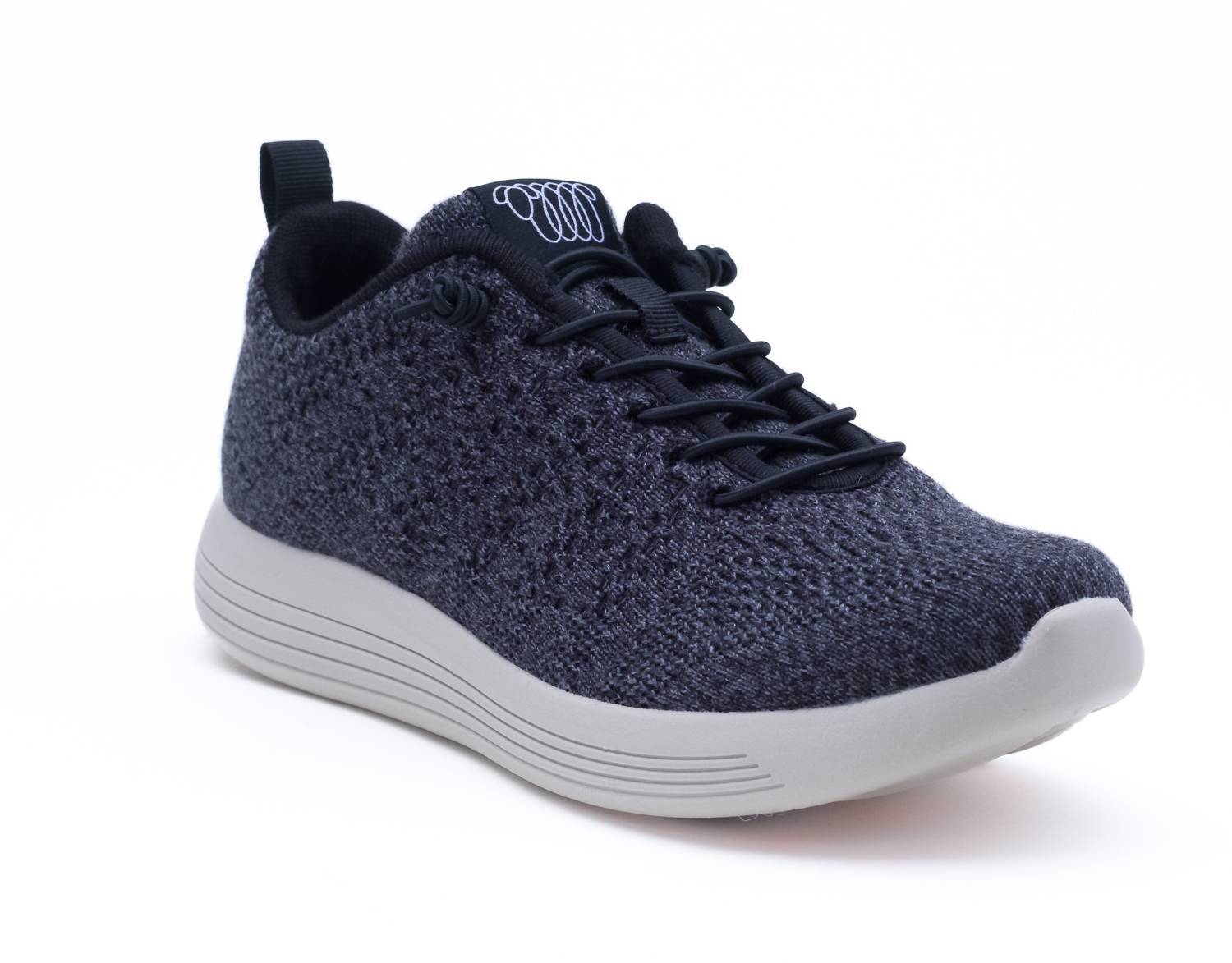 Woolloomooloo men's belmont sneaker in Black Merino wool