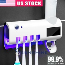Uv Light Toothbrush Holder Electric Cleaner &amp; Automatic Toothpaste Dispe... - $39.99