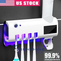 Uv Light Toothbrush Holder Electric Cleaner &amp; Automatic Toothpaste Dispenser - £32.07 GBP