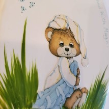 Vintage Ceramic Wall Plaque, Sleepy Bear "May your dreams be touched with magic" image 4