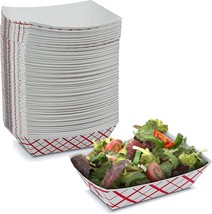 Paper Food Trays – 1/2 Lb Small Disposable Plaid Elegant Red And White P... - £33.22 GBP