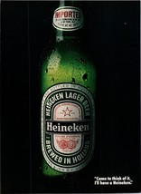 1981 Heineken Lager Beer Holland Green Bottle Minimalist Vintage Print Ad Art - $10.97