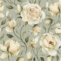 Haokhome 93242-2 Vintage Roses Floral Peel And Stick Wallpaper Peonies Removable - £31.63 GBP