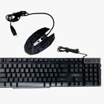 BlueFinger RGB Wired USB Gaming Keyboard &amp; Mouse Ergonomic Combo for Computer PC - £20.16 GBP