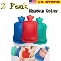 2 Pack Hot Water Bottle Rubber Bag Warm Relaxing Heat Cold Therapy-Random Color - £12.57 GBP